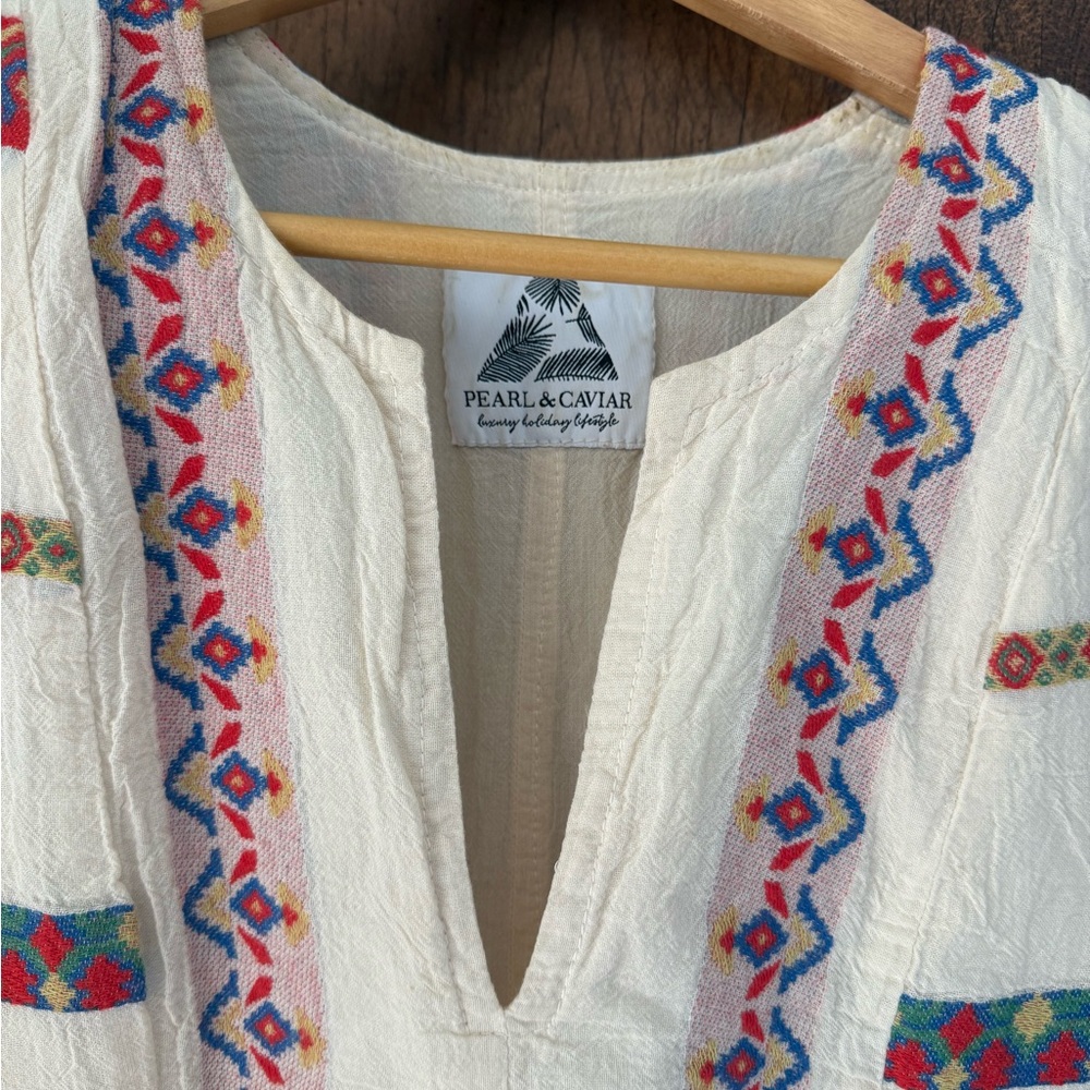 Pearl & Caviar Luxury Holiday Lifestyle Embroidered Top